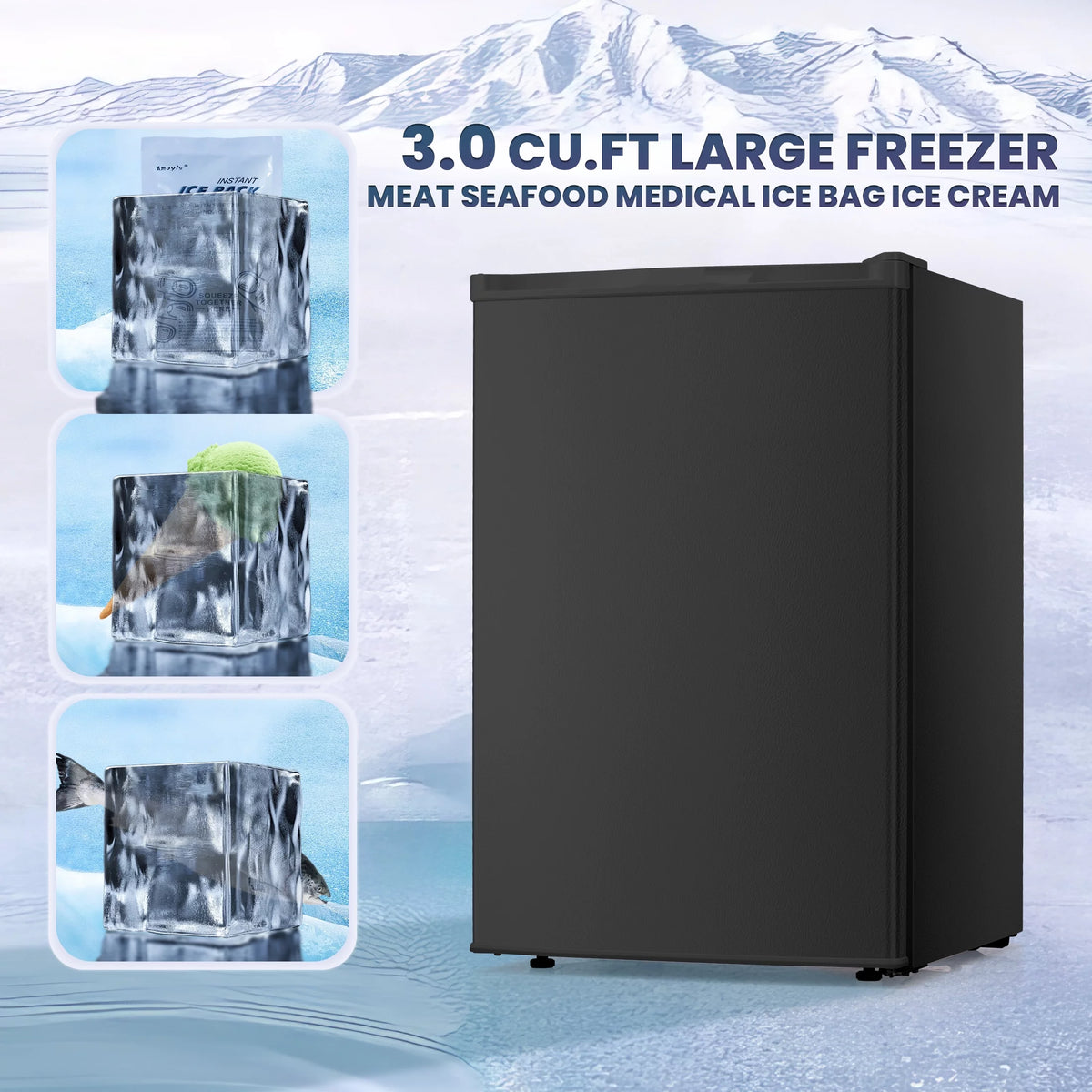 3.0 Cu.ft Compact Upright Freezer with Reversible Door D18799