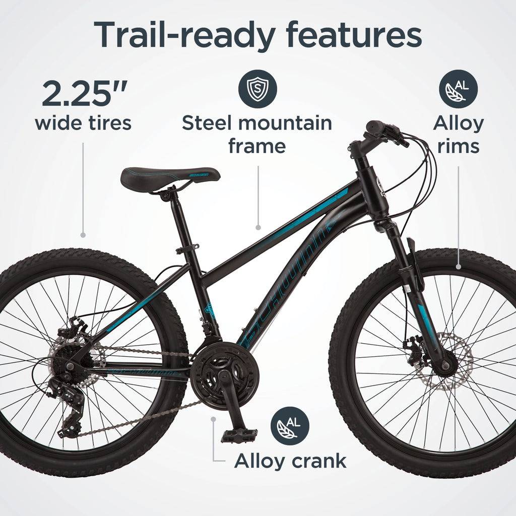 24-inch 21 Speeds Black Teal Mountain Bike D89543