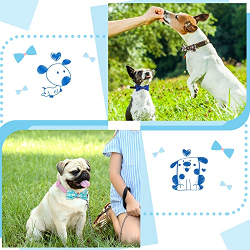16 Pieces Dog Bow Ties Collar Attachment with Rubber Bands S68442