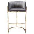 Grey Velvet Bar Height Chair Q42042