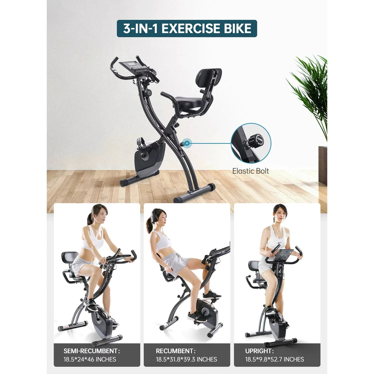 Folding Magnetic Stationary Exercise Bike V4121