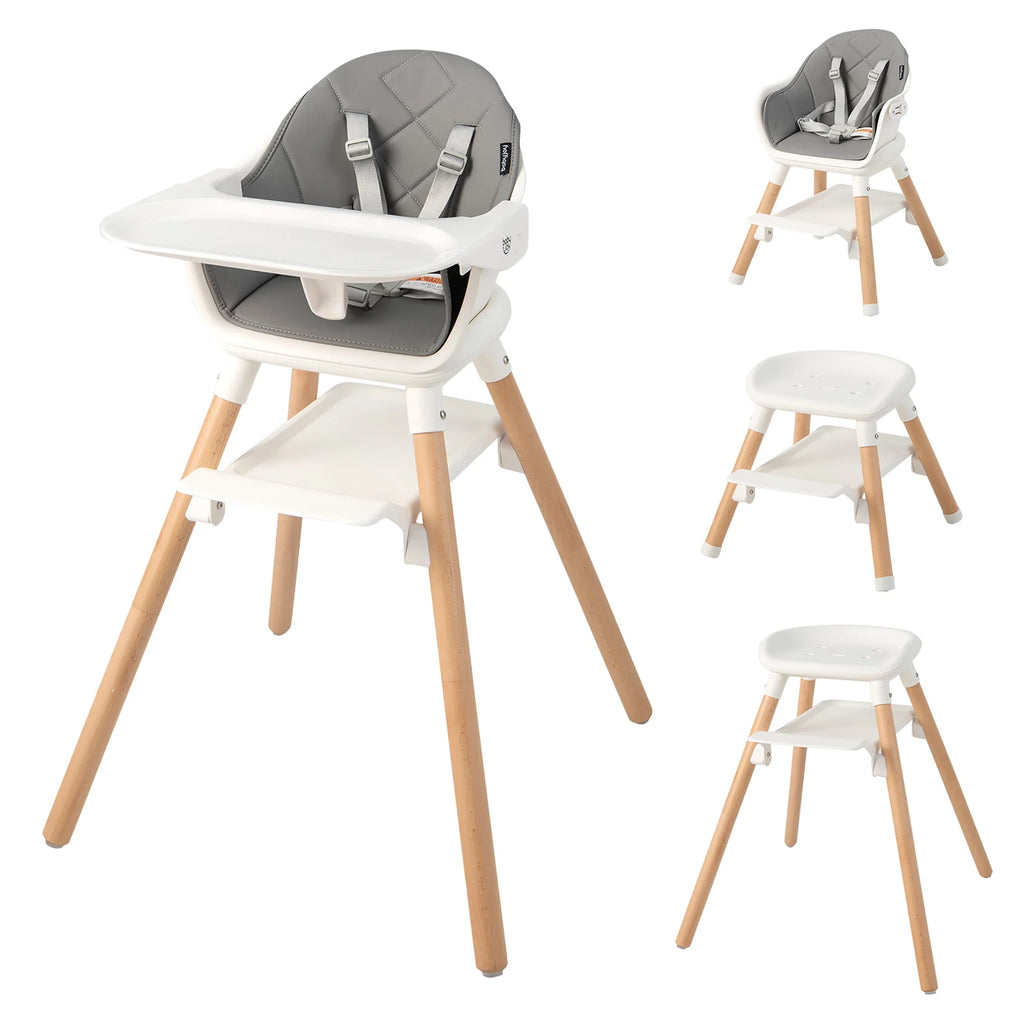 Convertible Wooden Baby Highchair with Removable Tray X22794