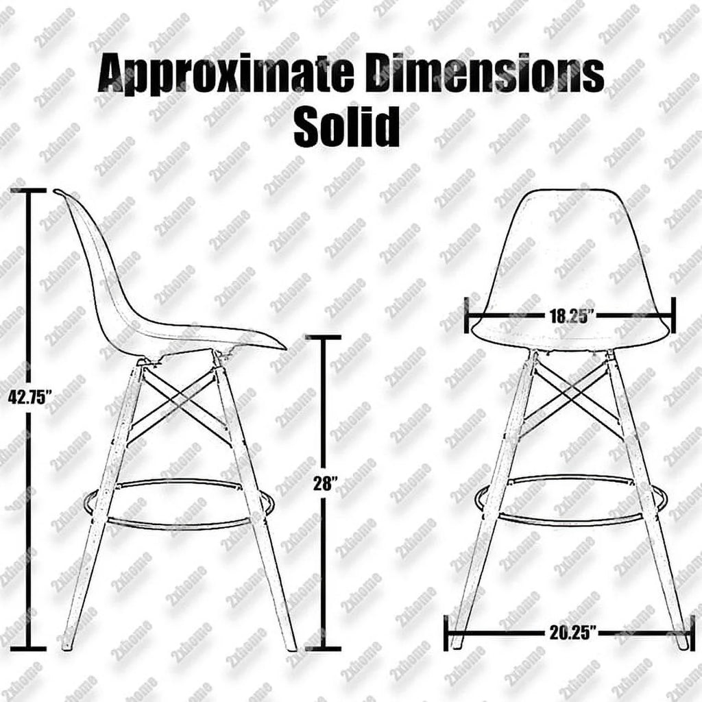 Blue 28" Plastic Bar Stool with Wood Legs M30568