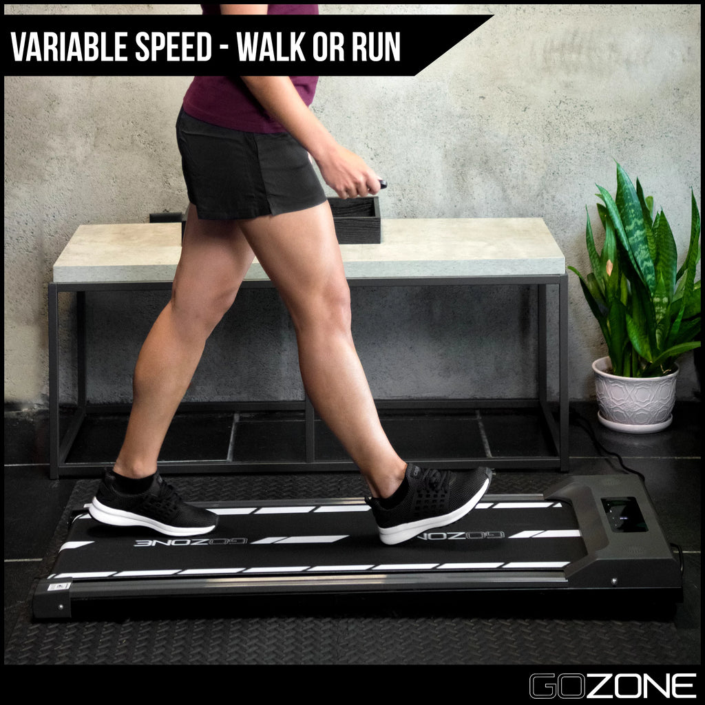 Under Desk Exercise Treadmill with Remote, White and Black Q1494