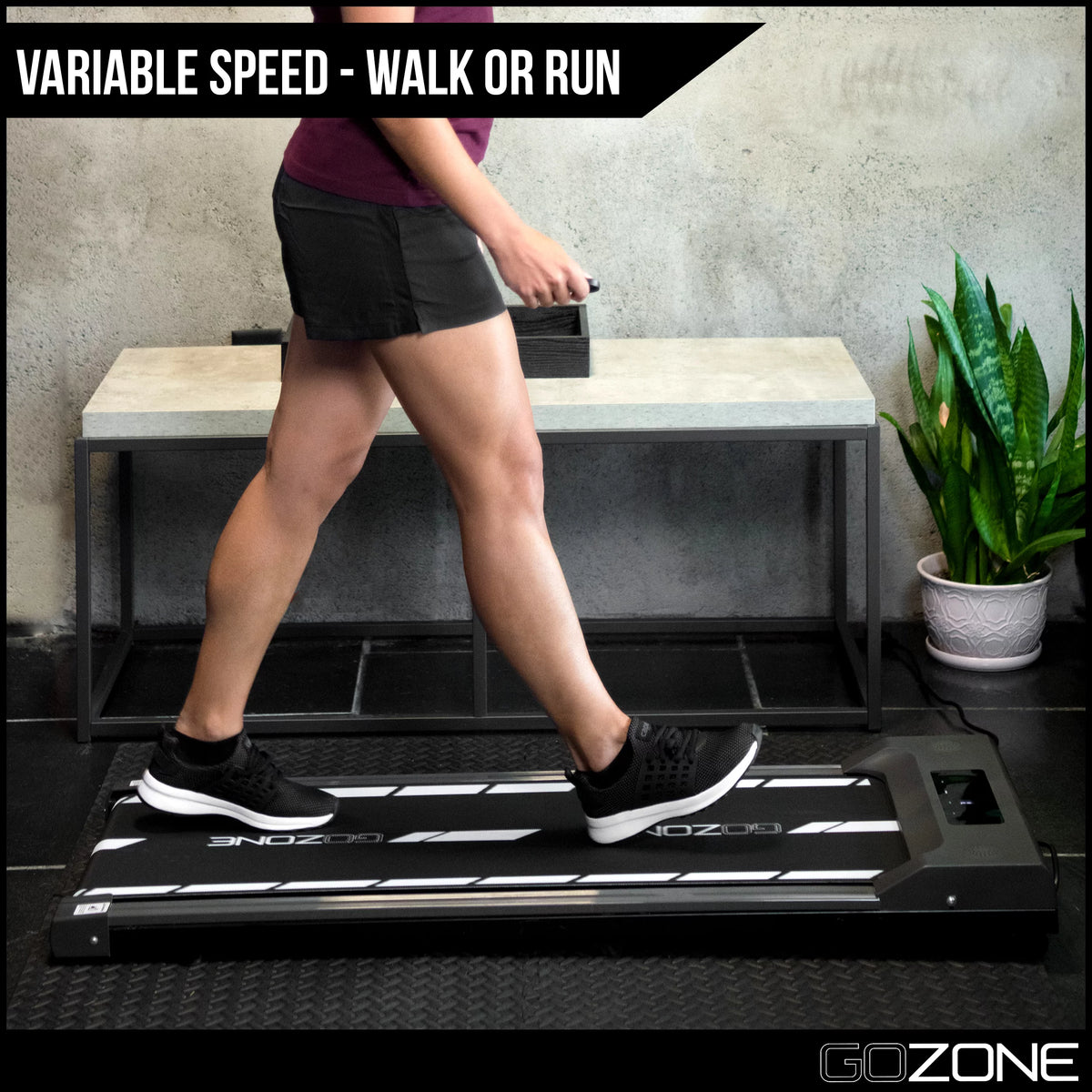 Under Desk Exercise Treadmill with Remote, White and Black Q1494