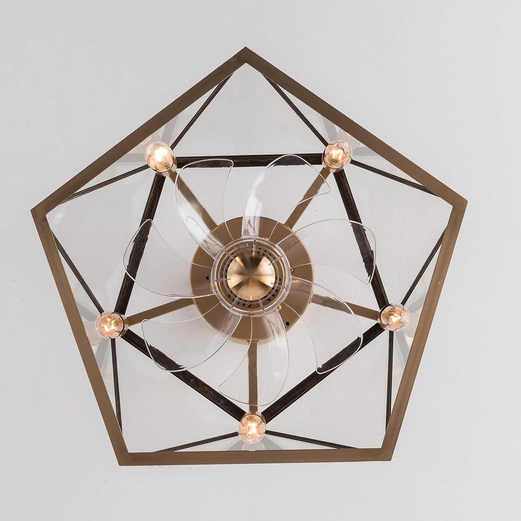 18.5'' Caged Ceiling Fan with Lights Remote Control I455