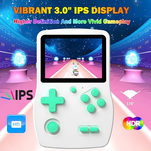 Blue Handheld Games with 3.0" IPS Screen and Rechargeable Battery L2462
