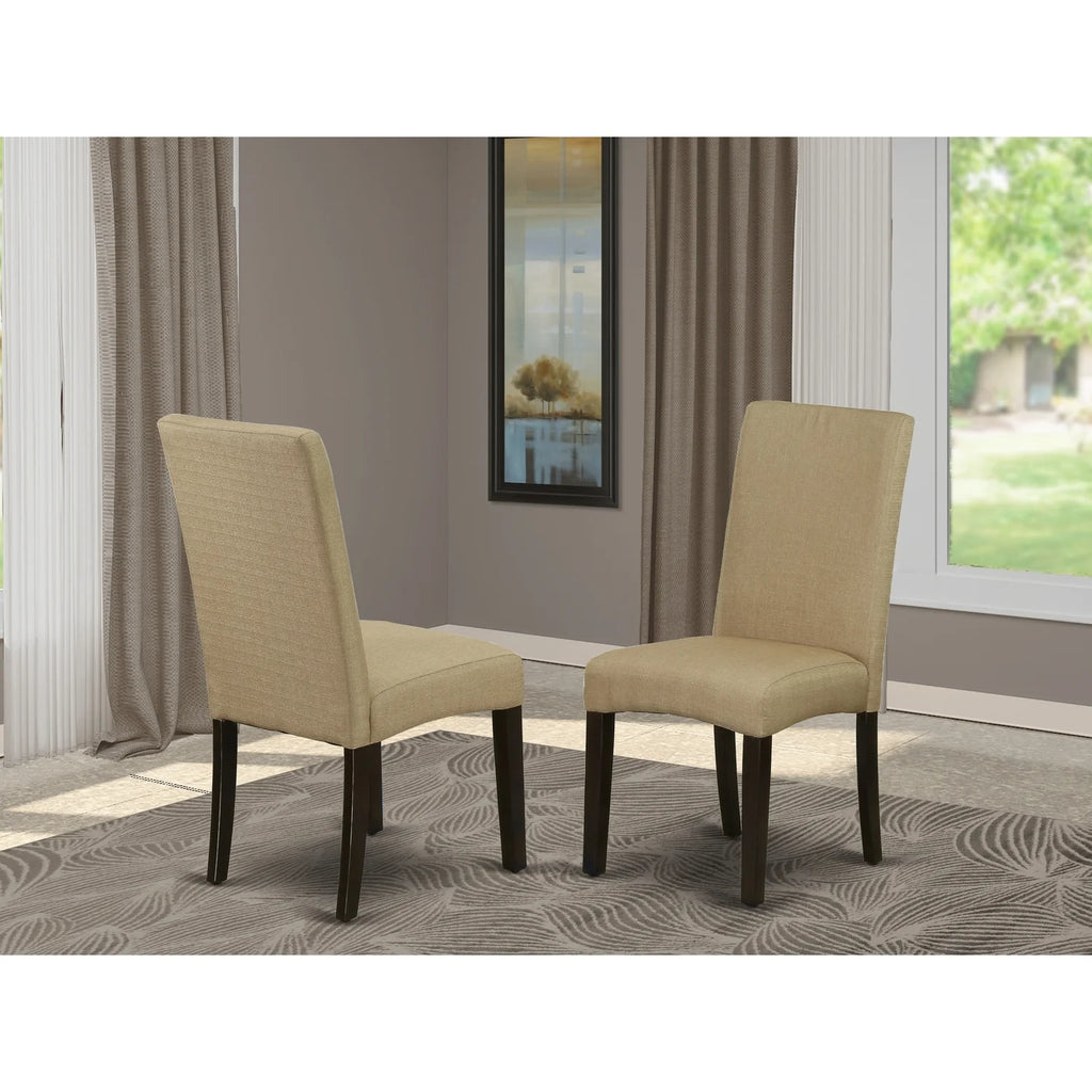 Brown Linen Fabric Parson Chair V707859