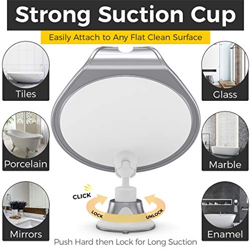 Fogless Shower Mirror with Suction Razor Holder White Z27433