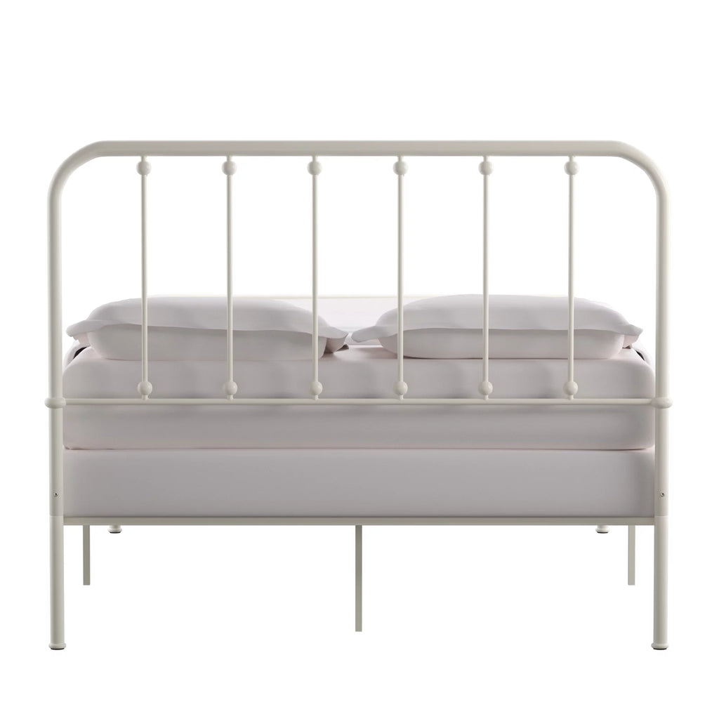 White Metal Platform Full Bed V667627