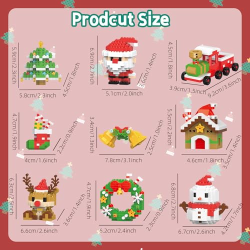 Mini Christmas Building Blocks Toys 8 Pack W1412