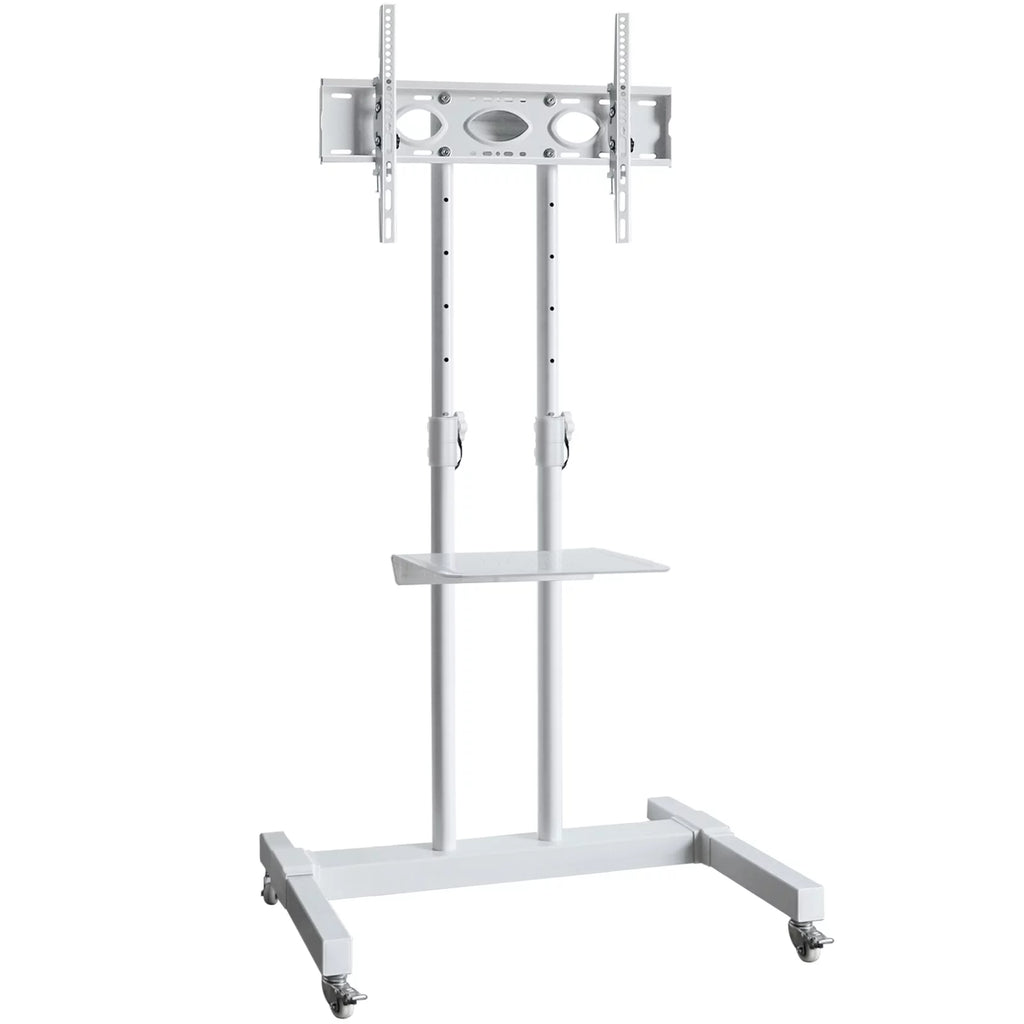 Tall TV Stand with Wheels for 32 to 85 Inch Flat Panel TVs, White Shelf X753982