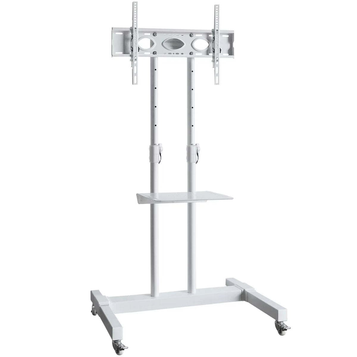Tall TV Stand with Wheels for 32 to 85 Inch Flat Panel TVs, White Shelf X753982