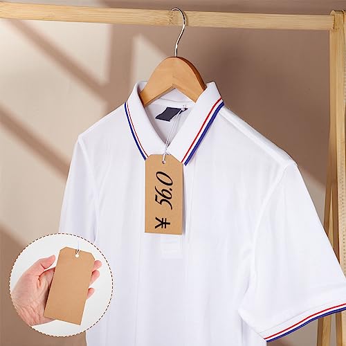 100pcs White Hang Paper Tags with String Attached S5437