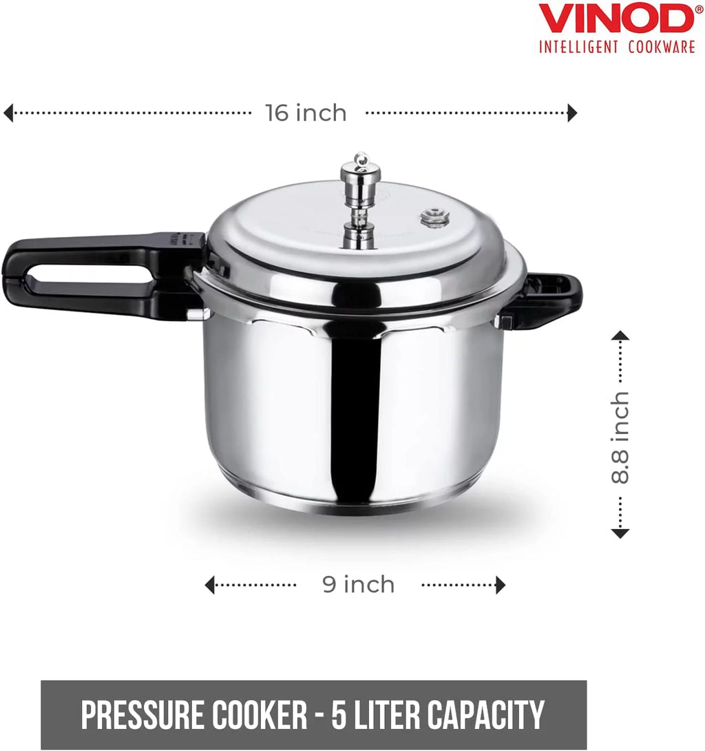 Stainless Steel 5 Liter Induction Base Pressure Cooker J2327