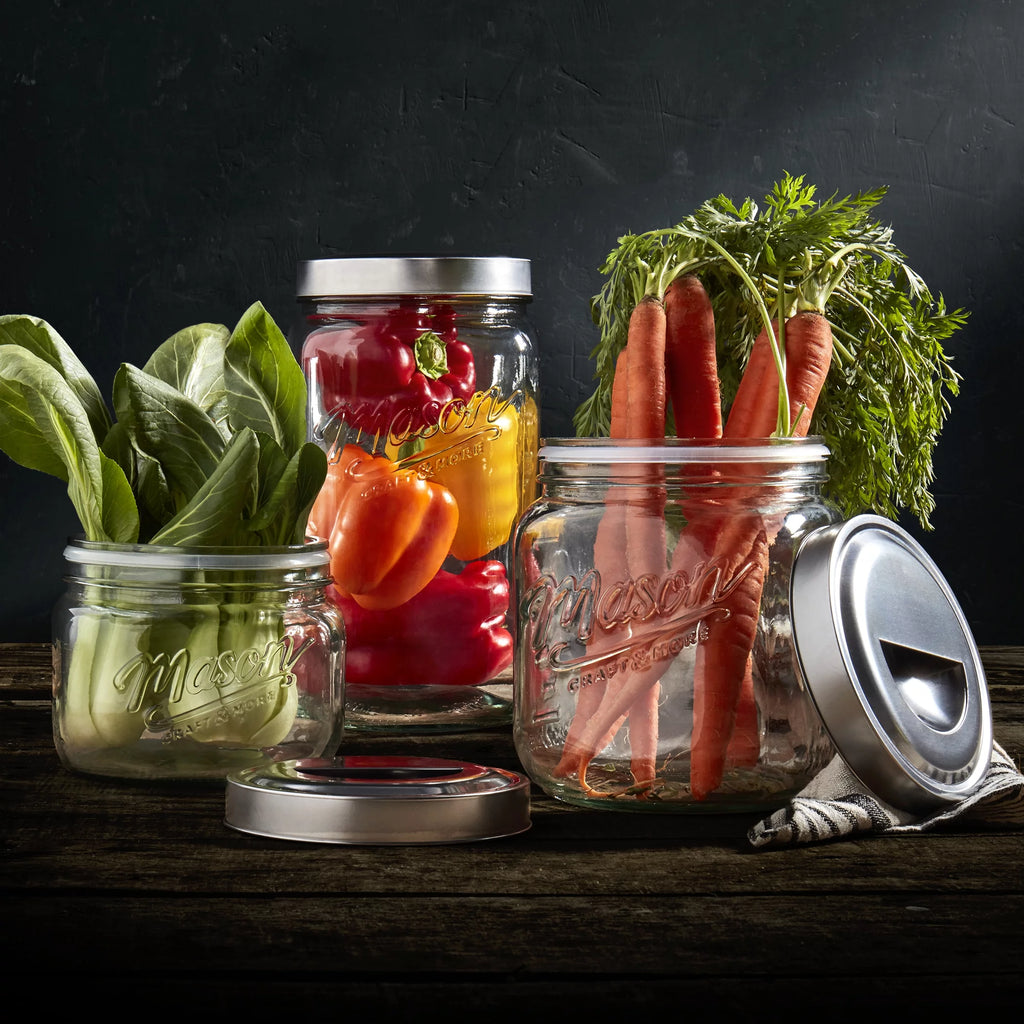 3 Piece Square Glass Canister Set G289529