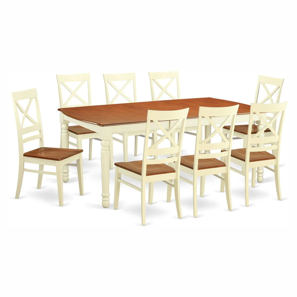 9 Piece Wood Dining Table and Chair Set I768