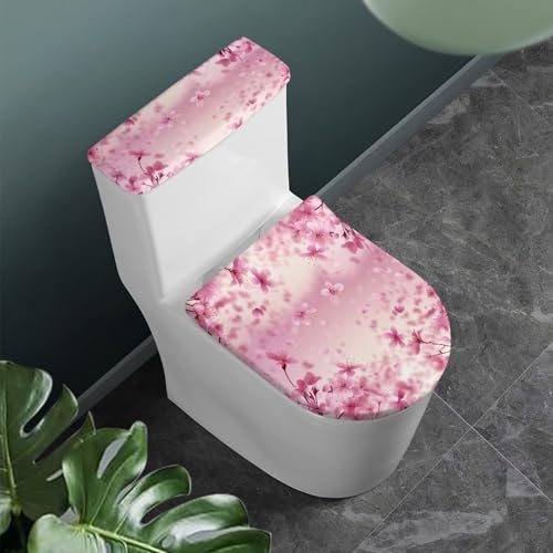 Polyester Fabric Christmas Theme Toilet Seat Cover Set W780891