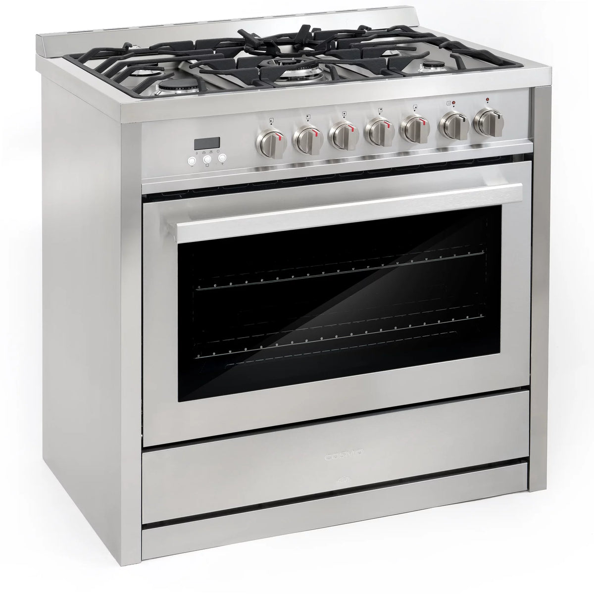 2 Piece Dual Fuel Range and Wall Mount Range Hood Kitchen Appliance Package C8755