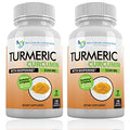 Turmeric Curcumin 2250mg 95% Curcuminoids 180 Veggie Caps L199483