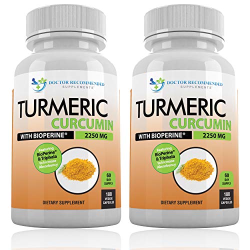 Turmeric Curcumin 2250mg 95% Curcuminoids 180 Veggie Caps L199483