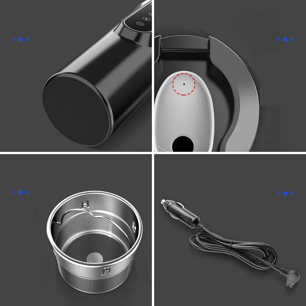 12V 24V Heated Water Cup Electric Kettle LCD Display F2099