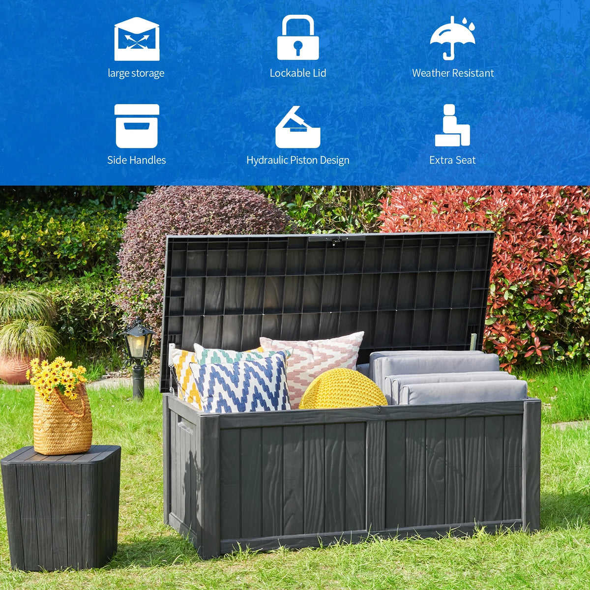 Outdoor Storage Deck Box 120 Gallon Resin E3197