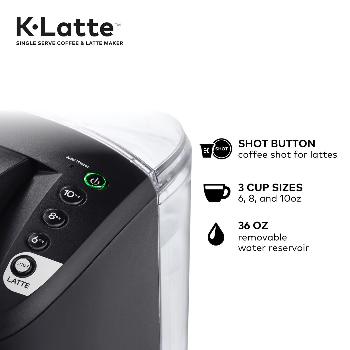 Single Serve K-Cup Coffee and Latte Maker, Black Y583048