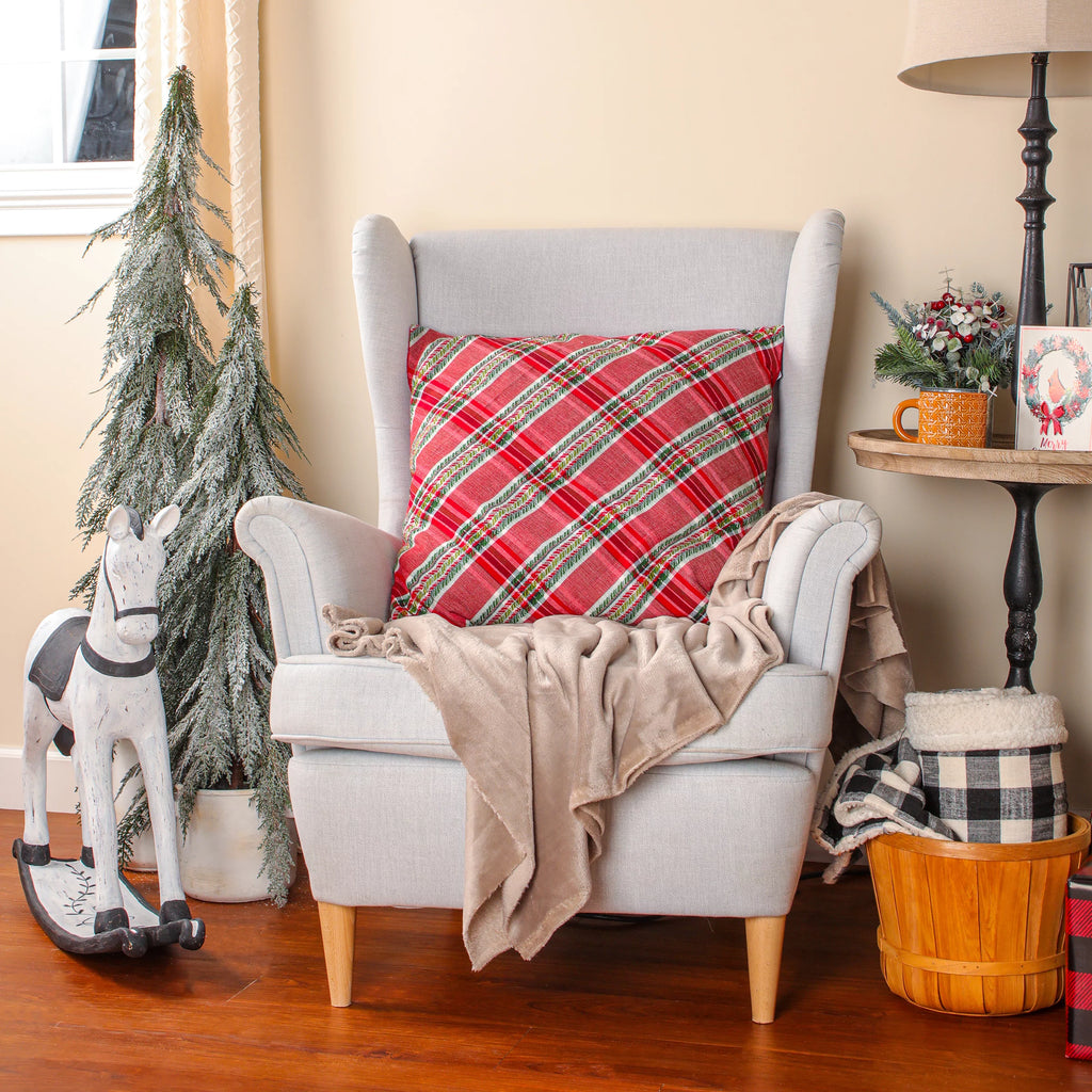 Square Plaid Pillow G493802