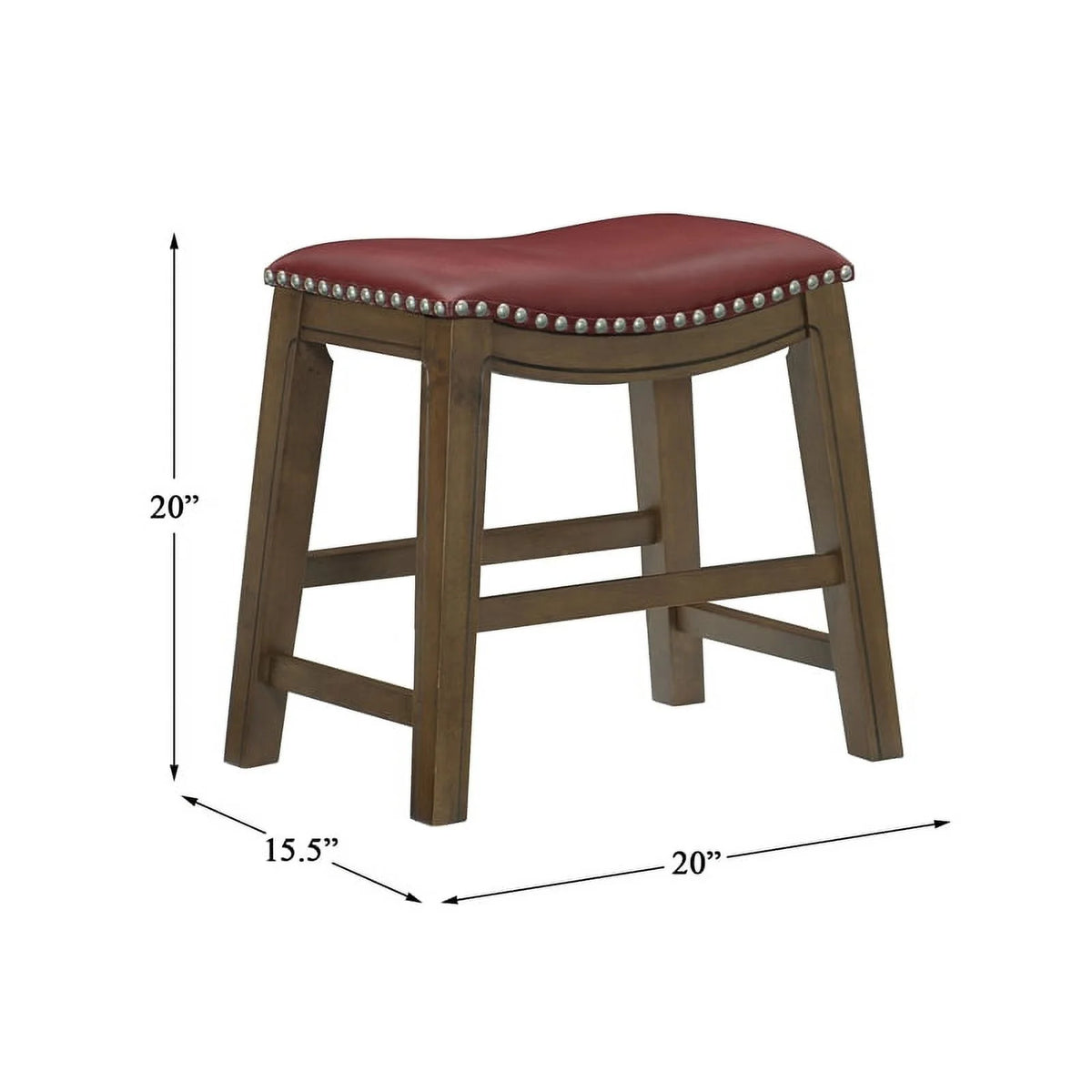 18" Wooden Bar Stool Saddle Seat B506