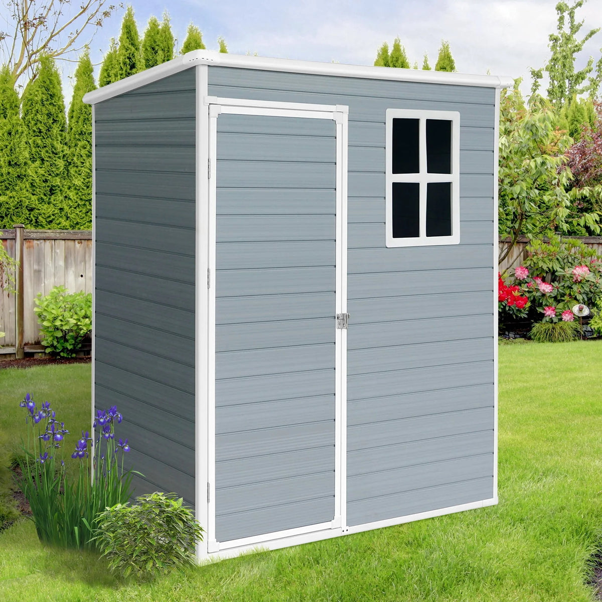 6' x 4.4' Plastic Outdoor Storage Shed with Reinforced Floor Z907