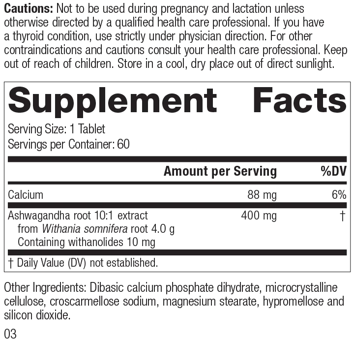 Ashwagandha 60 Tablets W7193