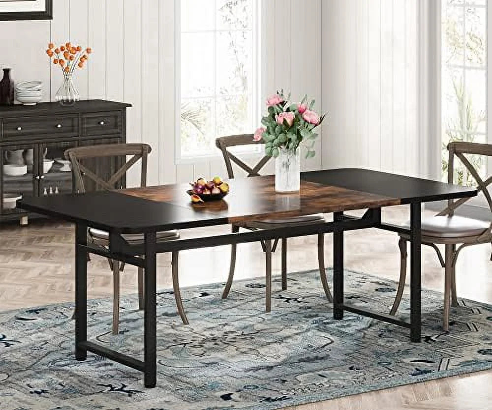 70.87" Long Dining Table with Heavy Duty Metal Frame U376