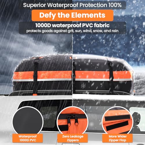 21 Cubic Feet Waterproof PVC Rooftop Cargo Carrier B732201