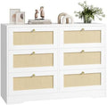 White 6 Drawer Rattan Dresser X658106