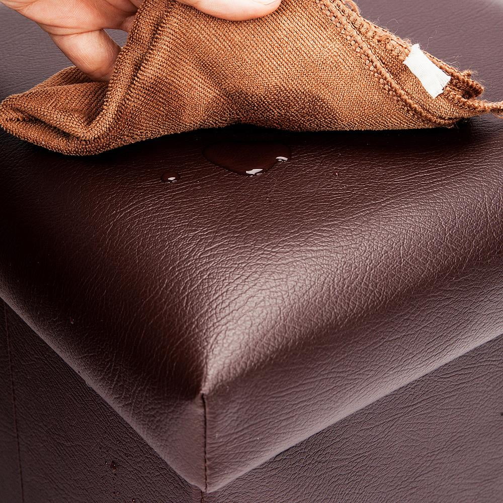 Folding Storage Cube Ottoman Brown J93683
