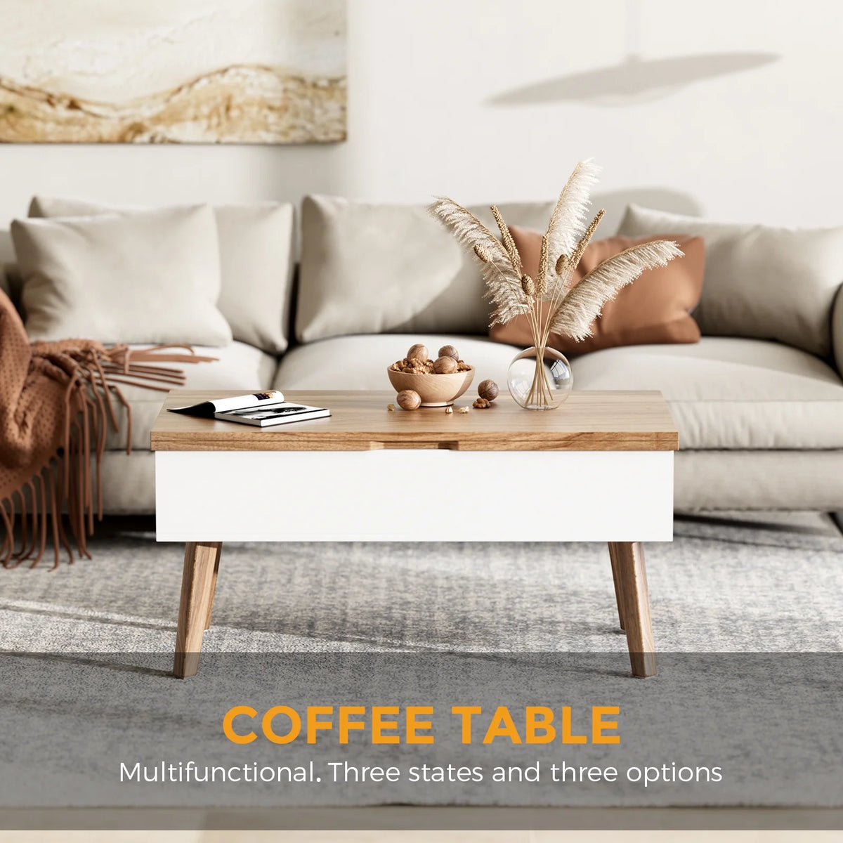 3 in 1 Lift Top Coffee Table with Storage J52878