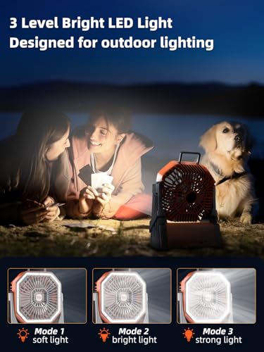 Portable Rechargeable Camping Fan with LED Lantern K732