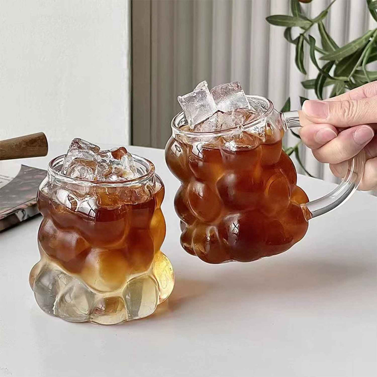 Grapes Shape Heat Resistant Drinking Glasses with Handle P274083