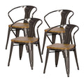 Set of 4 Gunmetal Metal Arm Chair U115903
