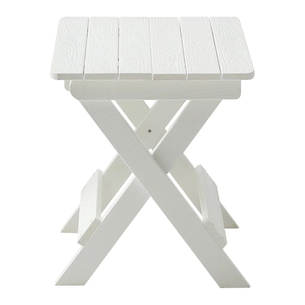 Foldable Small Table and Chair Set with 2 Chairs White I5516