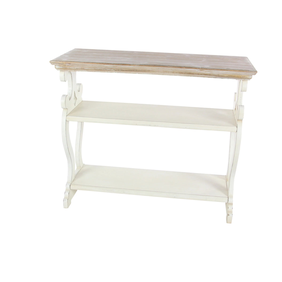 Farmhouse Decorative Console Table Ivory White 38"W Q2341