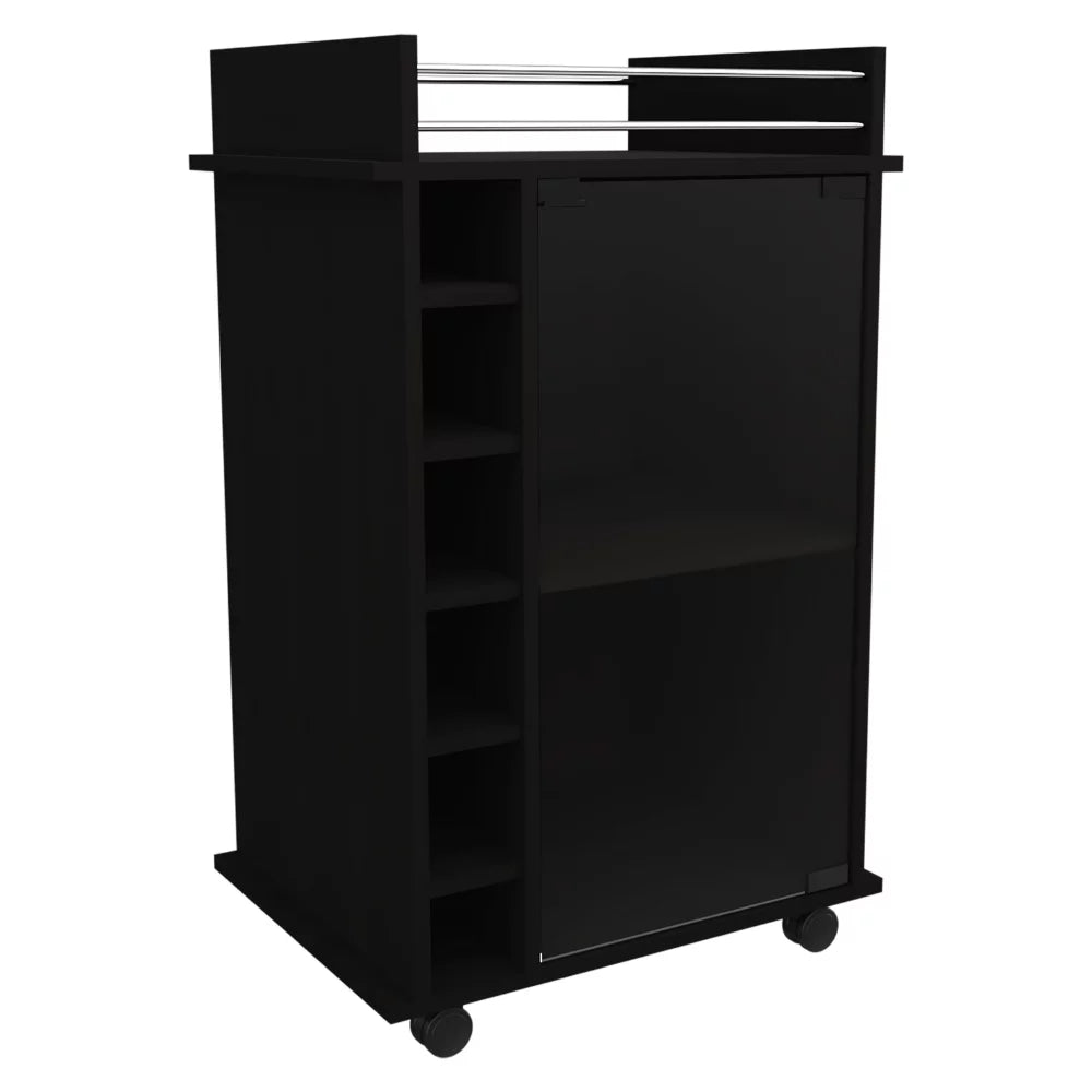 Black Two Tier Bar Cart F9880