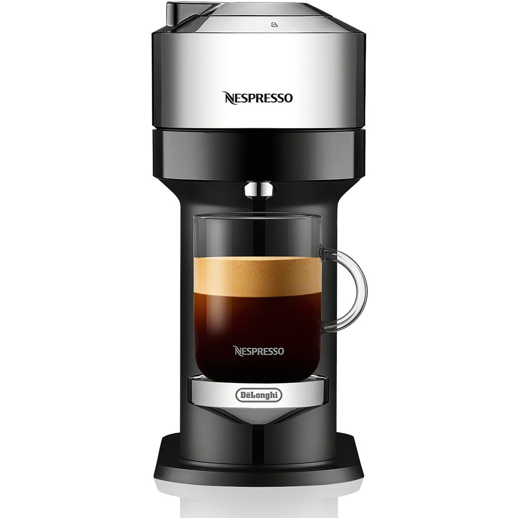 Chrome Coffee and Espresso Maker with Black Milk Frother K846