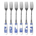 Blue Italian 6 Pastry Forks Set of 6 U333224