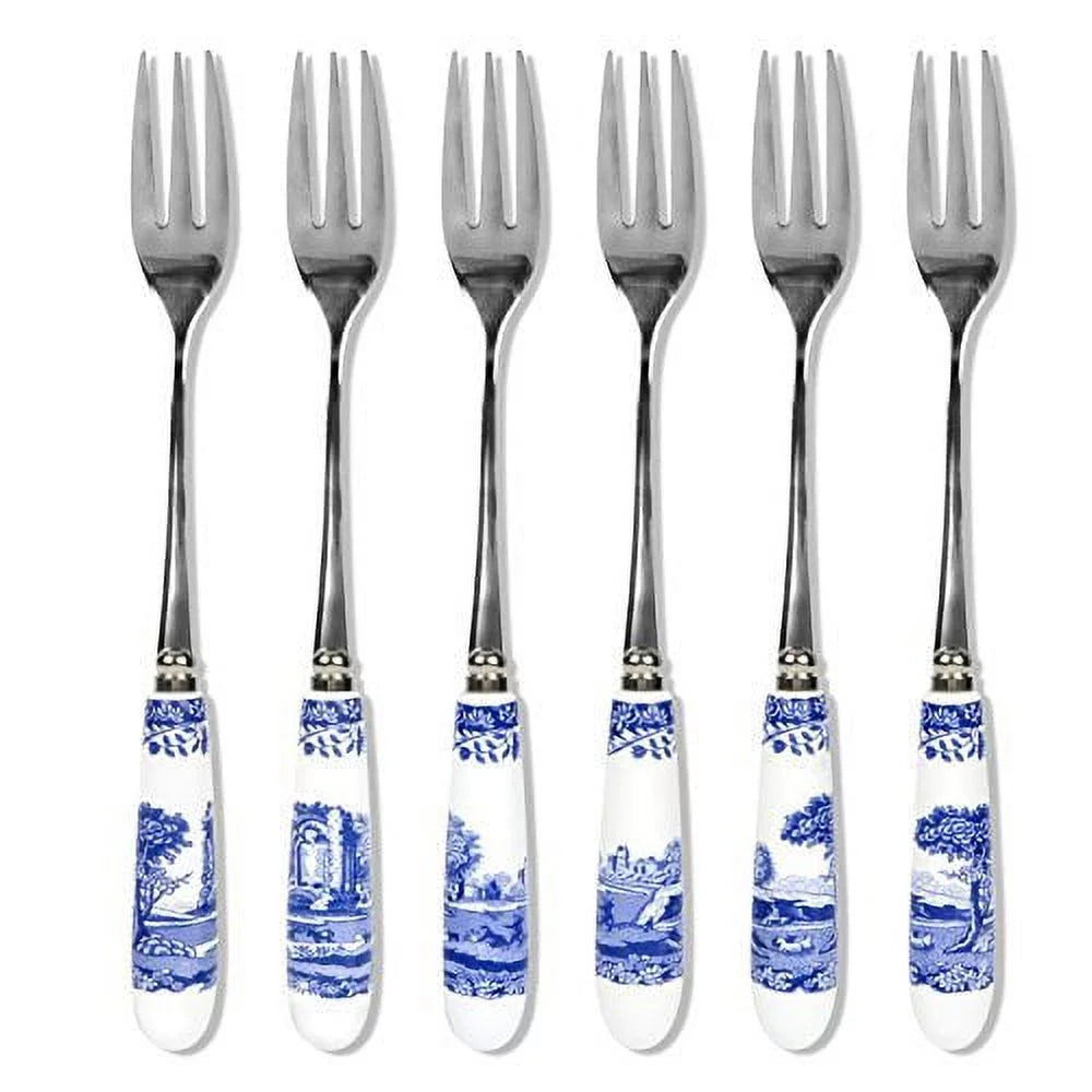 Blue Italian 6 Pastry Forks Set of 6 U333224