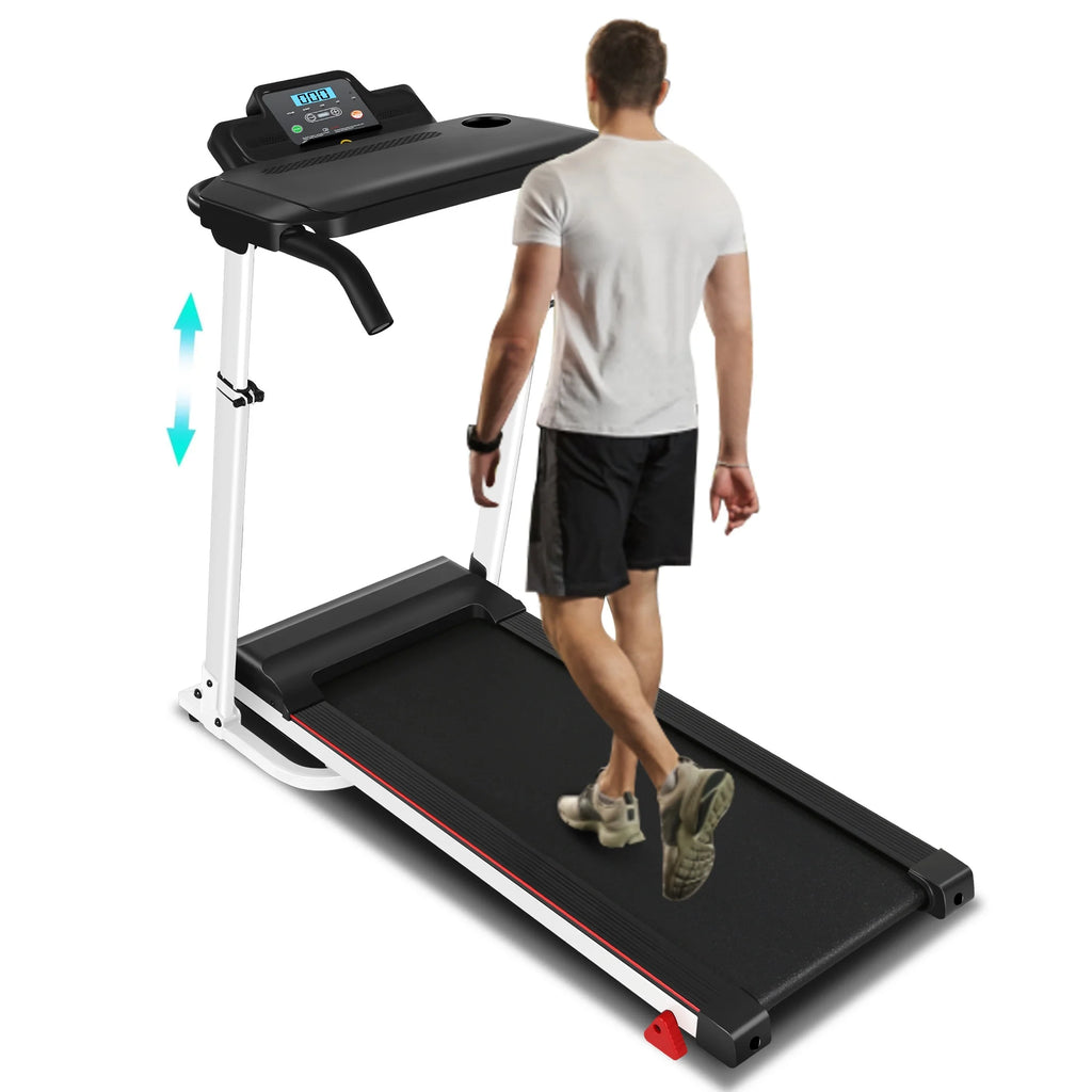 White Folding Treadmill with Removable Tabletop and Incline H84551