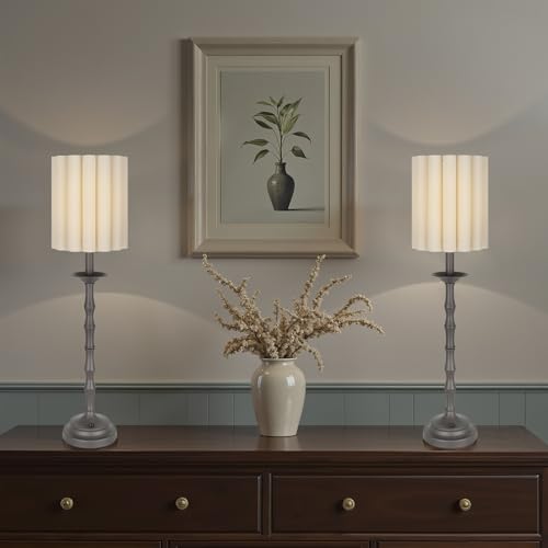 Black Scalloped Table Lamp with Bamboo Lamp Post W33591