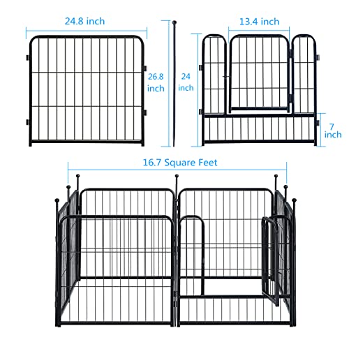 16 Panels 32 inch Heavy Duty Metal Dog Playpen Y821