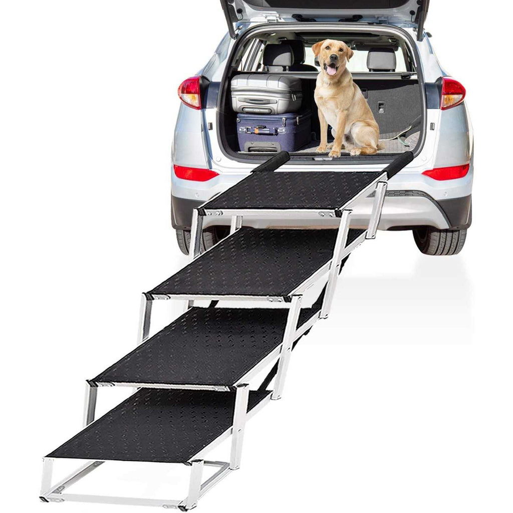 Extra Wide Foldable Dog Car Stairs with Nonslip Surface A915
